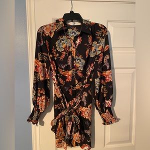 Designer Long Sleeve Floral Dress